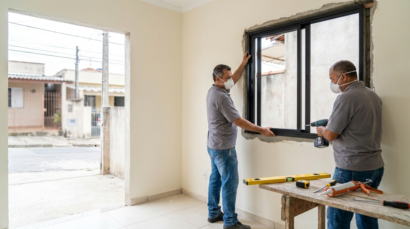 Esquadria de alumínio preta em Jundiaí-SP